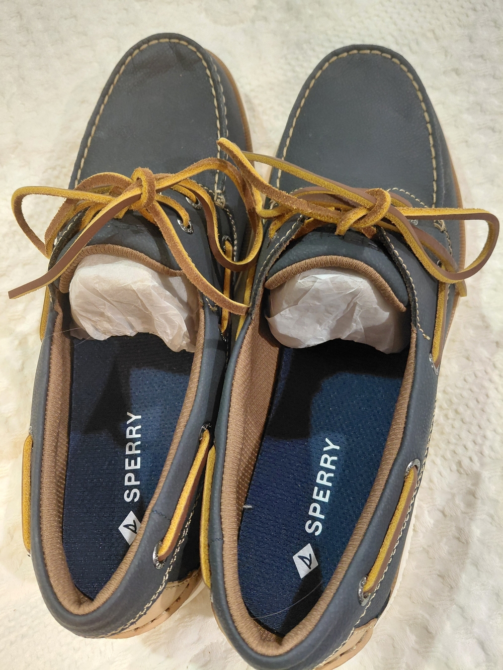 Sperry Men’s Navy and Tan Boat Shoes